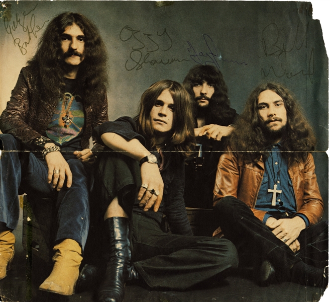 Black Sabbath 1970s Band Autographed Magzine Poster w COA