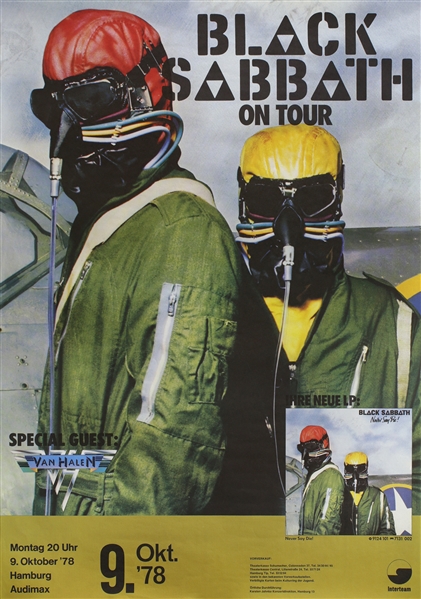 Black Sabbath Van Halen 1978 Hamburg Germany Concert Poster