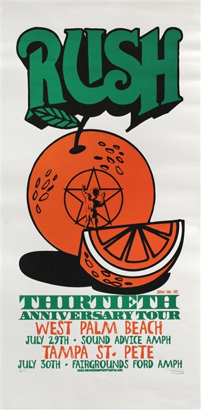 Rush 2004 R30 Florida Multi-Date Signed & Numbered Concert Poster