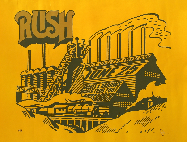 Rush 2007 Snakes & Arrows Pittsburgh Signed & Numbered Concert Poster