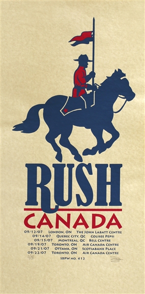 Rush 2008 Snakes & Arrows Signed and Numbered Multi-Date Canadian Tour Poster
