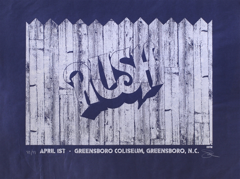 Rush 2011 Time Machine Tour Greensboro Signed & Numbered Concert Poster