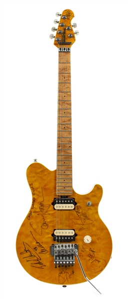 Van Halen 1993 - 2002 Six Times Autographed Ernie Ball Music Man Translucent Gold Guitar w COA