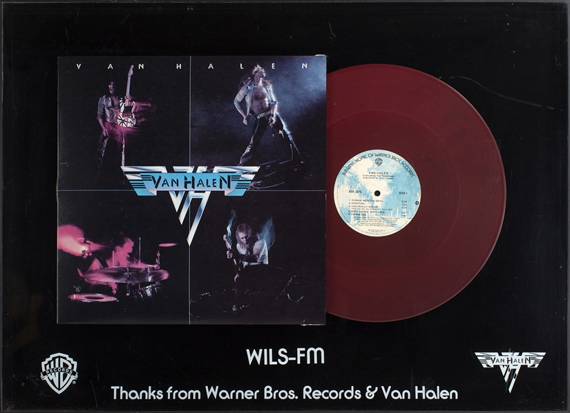 Van Halen 1978 Thank You Award From Warner Bros. To WILS-FM