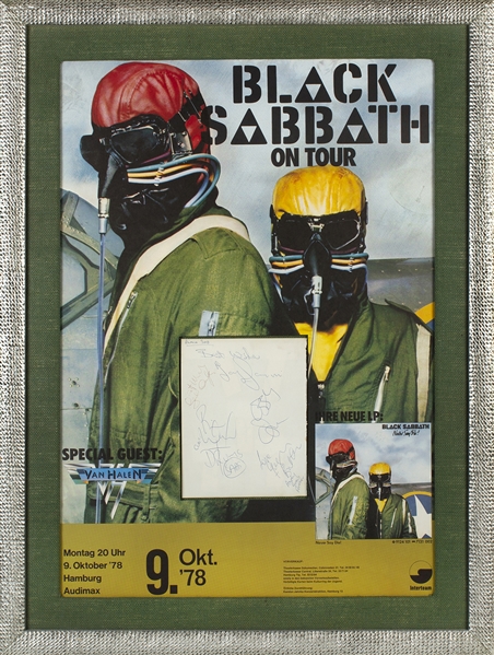 Black Sabbath 1978 Autographed Black Sabbath Framed Memorabilia Piece w COA