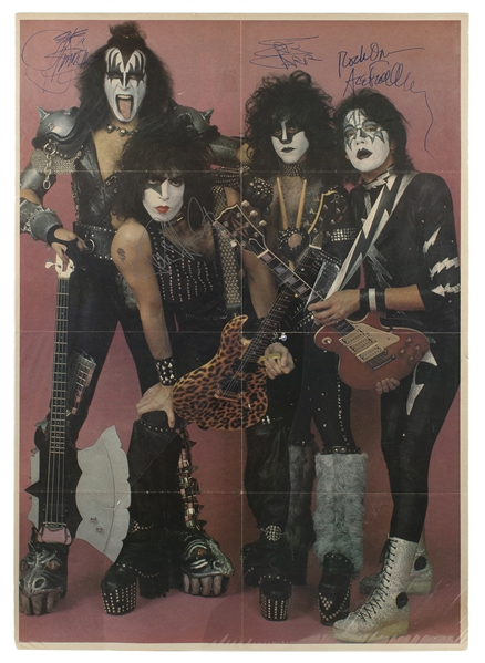 KISS 1980 - 1982 Autographed Poster With Eric Carr w COA