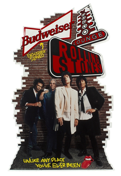 The Rolling Stones 1994 Voodoo Lounge Embossed Budweiser Thin Metal Sign