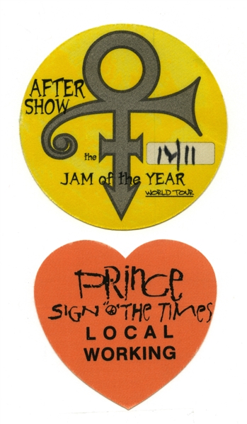 Prince 1987-1997 Lot of 2 Backstage Passes w/COA