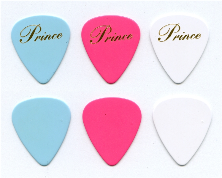 Prince 1998 - 2007 Lot of 3 Prince Script Colored Guitar Picks w/COA