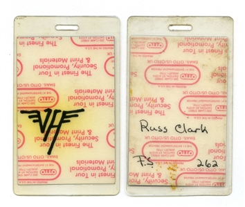 Van Halen 1988 Lot of 2 Monsters Of Rock Crew Passes w/COA