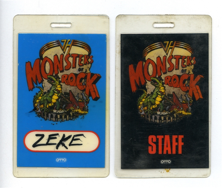 Van Halen 1988 Lot of 2 Monsters Of Rock Crew Passes w/COA