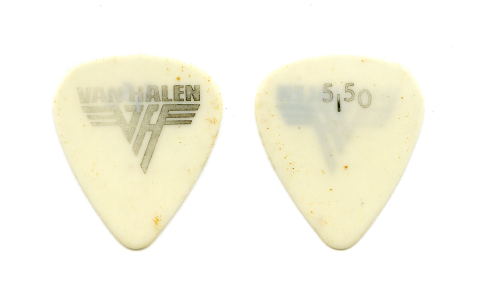 Van Halen 1986 Edward Van Halen Black & White Stage Used 5150 Guitar Pick w/COA