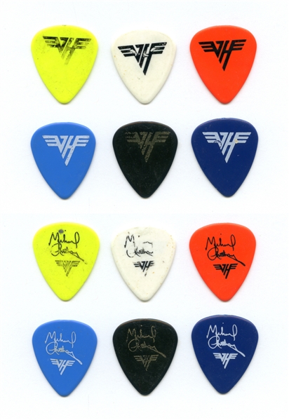 Van Halen 1984 Lot of 6 Stage Used Colored Michael Anthony Picks w/COA