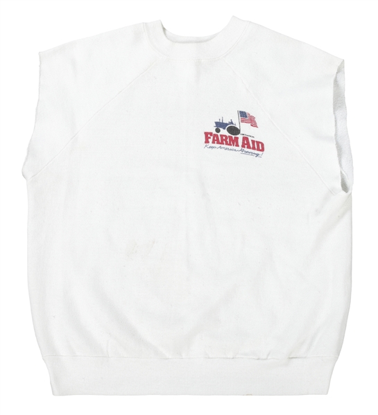 Van Halen 1985 Farm Aid Concert Muscle Sweatshirt First Performance w/ Sammy Hagar w/COA