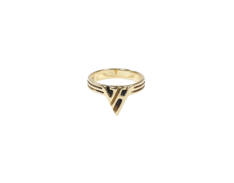 Van Halen 1987 Pure Gold VH Logo Crew Gift Ring Personalized to Zeke Clark by Eddie Van Halen w/COA
