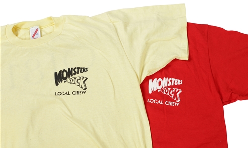 Van Halen 1988 Monsters of Rock Lot of 2 Local Crew Shirts w/COA