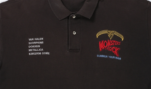 Van Halen 1988 Monster of Rock Tour Team Brockum Polo Crew Shirt w/COA