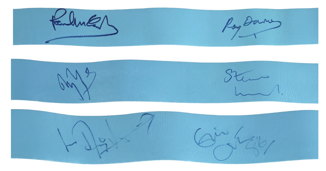 Paul McCartney, Jimmy Page, Eric Clapton & More 1986 6x Autographed Guitar Strap w COA