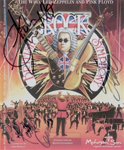 Britsh Rock Symphony & Choir 1998 3x Autographed Oversized Postcard Handbill