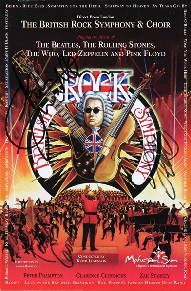 Britsh Rock Symphony & Choir 1998 3x Autographed Oversized Postcard Handbill