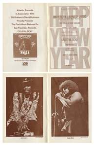 Jimi Hendrix 1969/1970 Band of Gypsys Fillmore East Concert Program