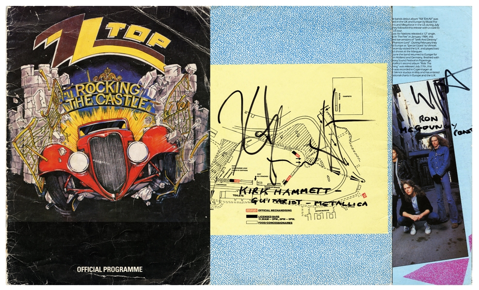 Metallica 1985 2x Autographed Monsters of Rock Festival Programme w COA