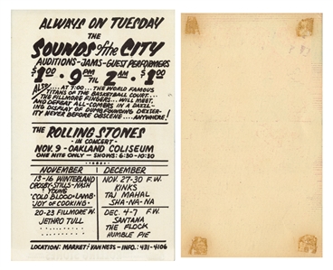 Led Zeppelin 1969 Lot of 2 Detroit/San Francisco Concert Handbills