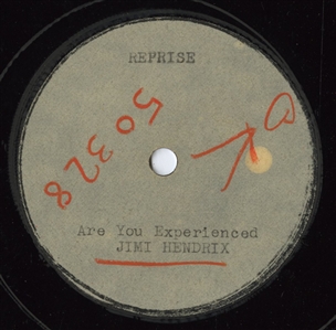 Jimi Hendrix Experience 1967 Are You Experienced 10-Inch Acetate Reprise Records