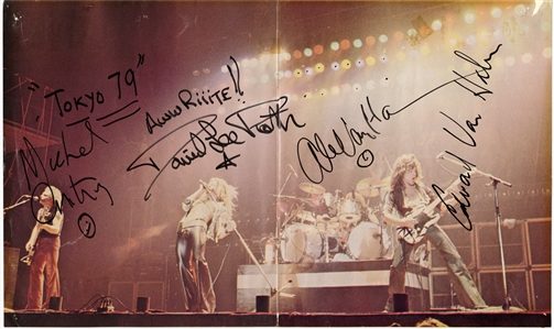 Van Halen 1979 Band Autographed Program Centerfold With COA