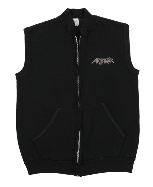 Anthrax 1985 Dan Spitz Owned Armed and Dangerous Sleeveless Zippered Sweatshirt