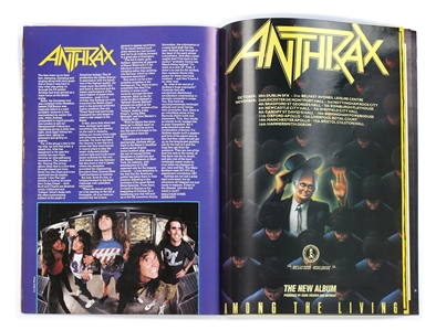 Anthrax 1987 Dan Spitz Owned Monsters of Rock Donington Park Festival Concert Program