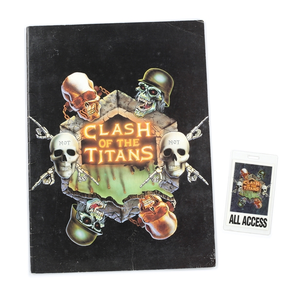 Anthrax 1991 Dan Spitz Owned Clash of the Titans U.S. Tour Program & All Access Laminated Pass