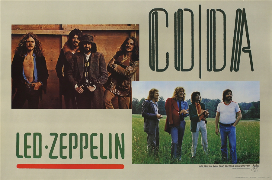 Led Zeppelin 1982 Coda USA Promotional Poster