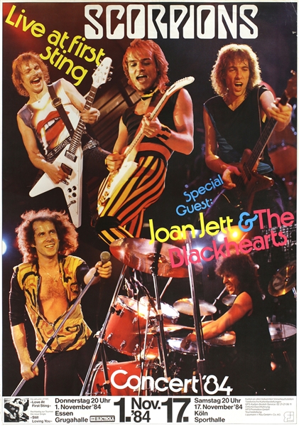 The Scoprions 1984 Live At First Sting Essen & Koln Germany Concert Poster