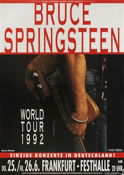 Bruce Springsteen 1992 World Tour Multi-Date German Concert Poster