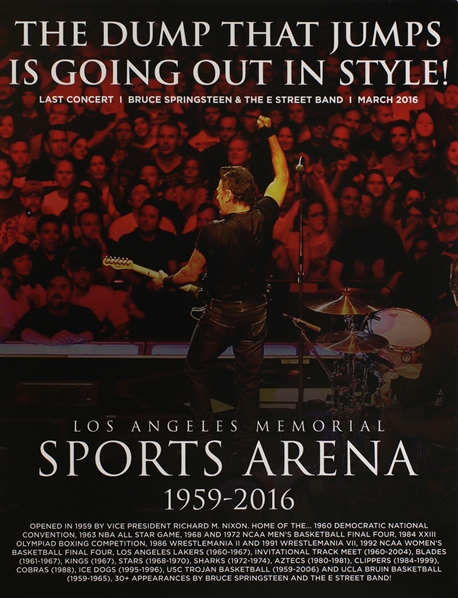 Bruce Springsteen 2016 Los Angeles Sports Arena Final Show Small Poster