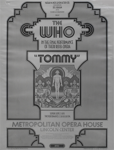 The Who 1970 Tommy At The Metropolitan Opera House Lincoln Center Poster