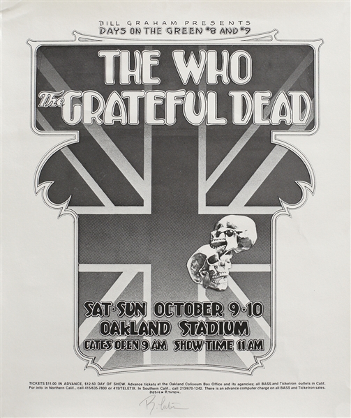 The Who 1976 Day On The Green Poster Signed By Randy Tuten