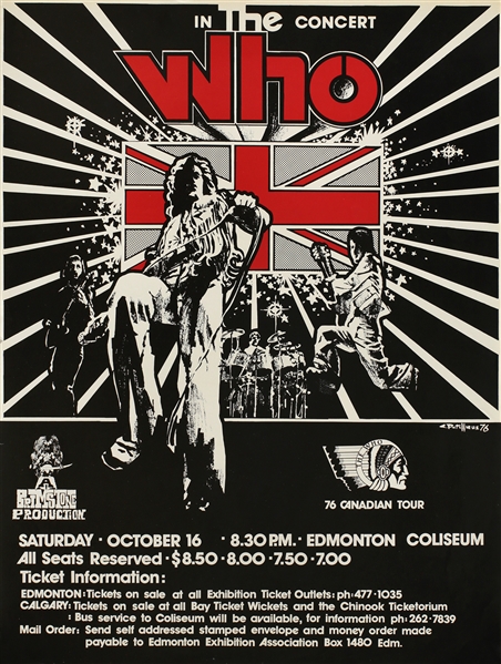 The Who 1976 Edmonton Canada Concert Poster