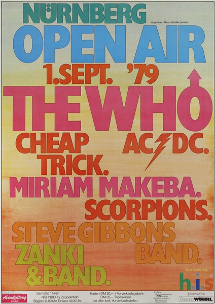 The Who 1979 Open Air Nuremberg Concert Poster