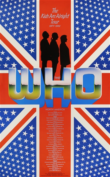 The Who 1989 Kids Are Alright Tour Multi-Date U.S. Artist Signed Poster