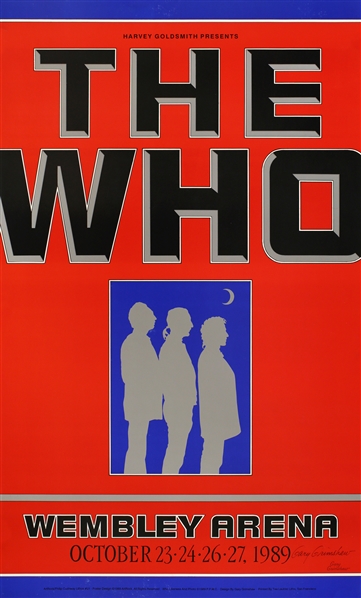 The Who 1989 Kids Are Alright Tour London Artist Signed Concert Poster