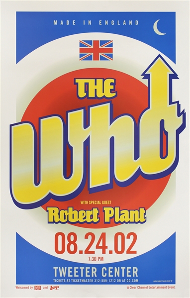 The Who 2002 Summer U.S. Tour Tinley Park Concert Poster