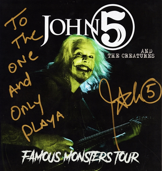 John5 2018 Autographed Famous Monsters Tour Promotional Flat