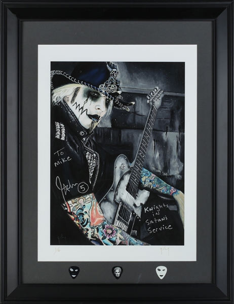 John5 Autographed Artwork With Guitar Picks