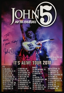 John 5 & The Creatures 2018 Autographed Its Alive Tour Poster