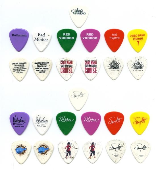 Sammy Hagar 1990s - 2000s Lot of 13 Cabo Wabo Related Guitar Picks w/COA