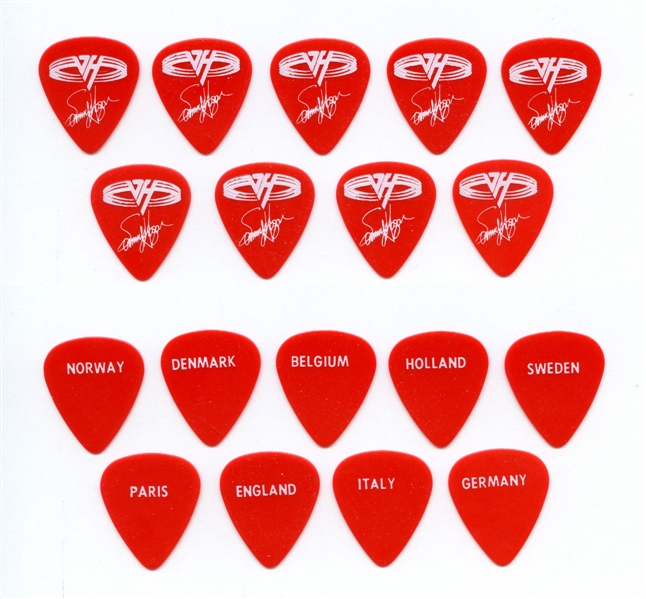 Sammy Hagar 1993 Lot of 9 Red & White Right Here Right Now Tour Country Picks w/COA