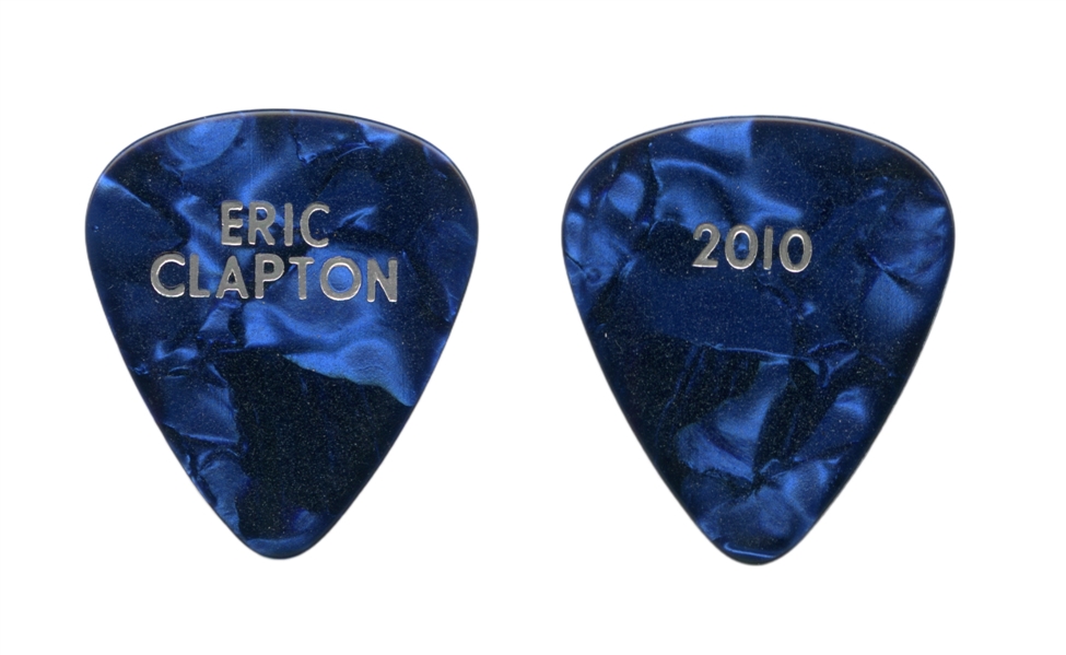 Eric Clapton 2010 Single Blue Pearloid Pick w/COA