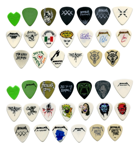 Metallica 2000s Big Lot of 20 Guitar Picks Some Concert Used w/COA
